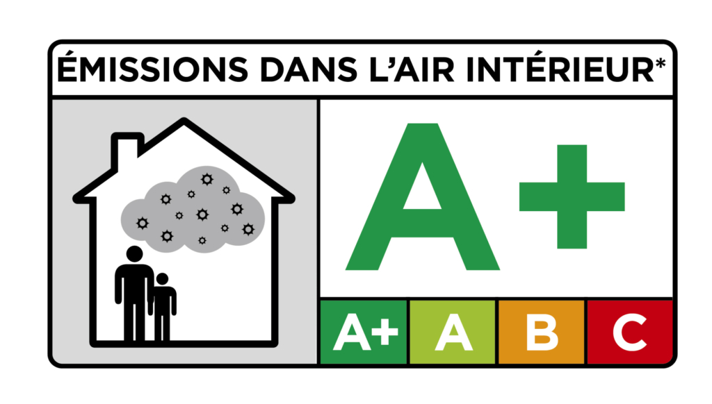 étiquetage A+ d'émission de COV dans l'air intérieur